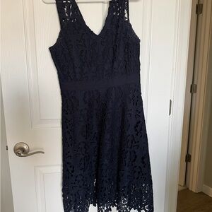 Banana Republic Navy Lace Crochet Midi Dress